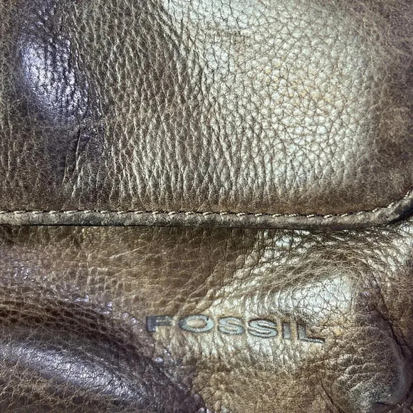 Fossil Small Dark Chocolate Genuine Leather Boho Hippie Crossbody Bag Vintage - Picture 2 of 14